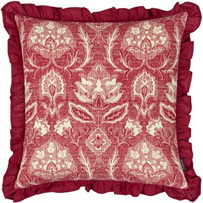 Paoletti - Kirkton Floral Pleated Cushion - Red Paoletti - Kirkton Floral Pleated Cushion - Red