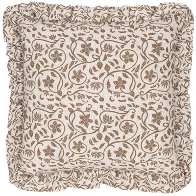 Paoletti Filigree Cushion Cover – Luxury Vintage Floral Textured Ruffle Trim Decorative Case (Linen/Olive – 50x50cm) Paoletti Filigree Cushion Cover – Luxury Vintage Floral Textured Ruffle Trim Decorative Case (Linen/Olive – 50x50cm)