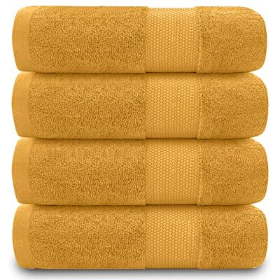 GC GAVENO CAVAILIA 700 GSM Bath Sheets Large Bath Towels 2 Pack Egyptian Cotton Towel Set Quick Dry Towels Soft Feel Towels, Ochre, 90X140 GC GAVENO CAVAILIA 700 GSM Bath Sheets Large Bath Towels 2 Pack Egyptian Cotton Towel Set Quick Dry Towels Soft Feel Towels, Ochre, 90X140