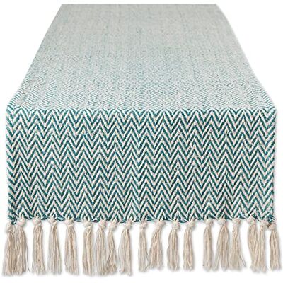 DII Woven Basic Tabletop Collection Chevron Table Runner, 15x72, Teal DII Woven Basic Tabletop Collection Chevron Table Runner, 15x72, Teal