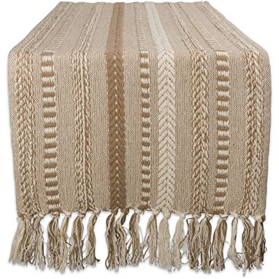 DII Table Runner Collection, Cotton, Stone, 15x72 (15x77, Fringe Included) DII Table Runner Collection, Cotton, Stone, 15x72 (15x77, Fringe Included)