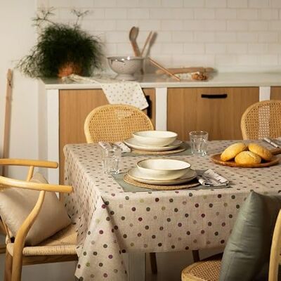 Belum 0119-19 Beige Multicolour Spots XL Tablecloth Belum 0119-19 Beige Multicolour Spots XL Tablecloth