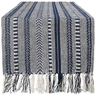 DII Table Runner Collection, Cotton, Navy Blue, 15x108 (15x113, Fringe Included) DII Table Runner Collection, Cotton, Navy Blue, 15x108 (15x113, Fringe Included)