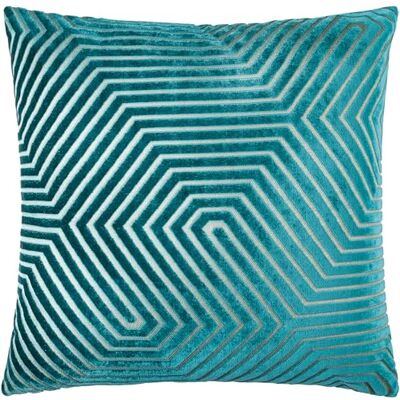 Paoletti Evoke Velvet Cushion Cover – Luxurious Chevron Pattern Decorative Square Cushion Case (Teal 55x55cm) Paoletti Evoke Velvet Cushion Cover – Luxurious Chevron Pattern Decorative Square Cushion Case (Teal 55x55cm)
