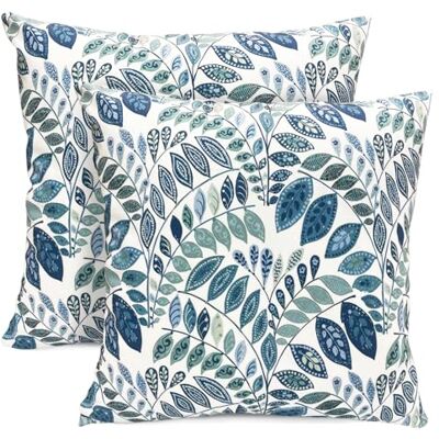 RYSMIYOU Decorative Throw Pillow Covers Set of 2 Blue Green Small Leaves Pillow Covers 16x16 inch Soft Short Plush Square Floral Throw Pillows,Farmhouse Outdoor Pillow Covers for Couch Living Room RYSMIYOU Decorative Throw Pillow Covers Set of 2 Blue Green Small Leaves Pillow Covers 16x16 inch Soft Short Plush Square Floral Throw Pillows,Farmhouse Outdoor Pillow Covers for Couch Living Room