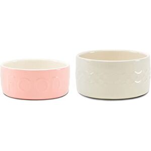 Scruffs Classic & Icon 2 Piece Dog Food & Water Bowl Set 19cm 20cm Pink/Cream Scruffs Classic & Icon 2 Piece Dog Food & Water Bowl Set 19cm 20cm Pink/Cream