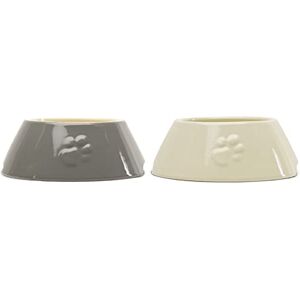 Scruffs Classic & Icon 2 Piece Long Eared Dog Food & Water Bowl Grey & Cream Scruffs Classic & Icon 2 Piece Long Eared Dog Food & Water Bowl Grey & Cream