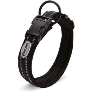 Record Ande Dog Collar Made of Durable Nylon Reflective Details Plastic Closure Clip Black Size L 2cm Circumference 45-50cm Record Ande Dog Collar Made of Durable Nylon Reflective Details Plastic Closure Clip Black Size L 2cm Circumference 45-50cm