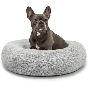 lionto Donut bed for dogs and cats, fluffy round dog bed for small and large pets, Ø 70 cm, soft cat bed made of cuddly plush, dog cushion with extra thick filling, light grey lionto Donut bed for dogs and cats, fluffy round dog bed for small and large pets, Ø 70 cm, soft cat bed made of cuddly plush, dog cushion with extra thick filling, light grey
