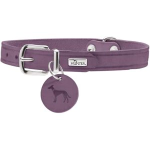 HUNTER Aalborg Dog Collar, Colour: Purple, Robust and Durable Leather, Strong Greasing, Ideal for Dog Sports and Everyday Life, with Leather Pendant, Made in Germany, Size: 32 HUNTER Aalborg Dog Collar, Colour: Purple, Robust and Durable Leather, Strong Greasing, Ideal for Dog Sports and Everyday Life, with Leather Pendant, Made in Germany, Size: 32