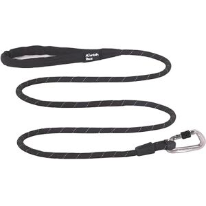 Mountain Paws Rope Karabiner Dog Lead Extra Long Reflective Leash With Padded Neoprene Handle, 2.4 Metres Mountain Paws Rope Karabiner Dog Lead Extra Long Reflective Leash With Padded Neoprene Handle, 2.4 Metres