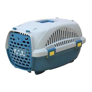 Lanco Small Dog Cat Carrier. Portable and Breathable Plastic. Pets Dogs Cats. Resistant Material. 24x16x17 inches (L*W*H). White and Blue Color. Lanco Small Dog Cat Carrier. Portable and Breathable Plastic. Pets Dogs Cats. Resistant Material. 24x16x17 inches (L*W*H). White and Blue Color.