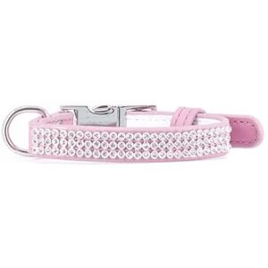 Record Paris Dog and Cat Collar Made of Soft Faux Leather Rhinestone Finish Size XXS 1.5cm Circumference 22-30cm Pink Record Paris Dog and Cat Collar Made of Soft Faux Leather Rhinestone Finish Size XXS 1.5cm Circumference 22-30cm Pink
