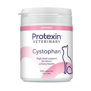 Protexin Veterinary Cystophan Capsules for Cats for Urinary and Bladder Health, Meat-Free Chicken Flavour, 240 Capsules Protexin Veterinary Cystophan Capsules for Cats for Urinary and Bladder Health, Meat-Free Chicken Flavour, 240 Capsules