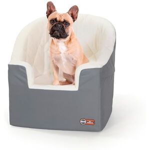 K&H Pet Products Bucket Booster Dog Car Seat Washable, Sturdy Booster Seats for Small & Medium Dogs, 2 Safety Leashes, Gray/Cream K&H Pet Products Bucket Booster Dog Car Seat Washable, Sturdy Booster Seats for Small & Medium Dogs, 2 Safety Leashes, Gray/Cream