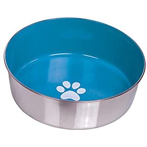 Nobby Heavy Paw Anti-Slip Stainless Steel Bowl, 23.5 cm, Light Blue/Silver Nobby Heavy Paw Anti-Slip Stainless Steel Bowl, 23.5 cm, Light Blue/Silver