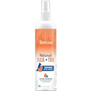 TropiClean Natural Flea & Tick Treatment Soothing Treatment for Flea & Tick Bites Relieves Itching Fast Itchy Skin Relief Bite Relief Spray for Pets, Cedarwoood & Lemongrass Oil, 236ml TropiClean Natural Flea & Tick Treatment Soothing Treatment for Flea & Tick Bites Relieves Itching Fast Itchy Skin Relief Bite Relief Spray for Pets, Cedarwoood & Lemongrass Oil, 236ml