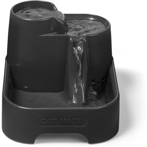 Cat Mate Multi-Level Pet Water Fountain (335) For Cats & Small Dogs, Quiet and Hygienic Automatic Drinking Fountain, 2 Litre Capacity, Grey Cat Mate Multi-Level Pet Water Fountain (335) For Cats & Small Dogs, Quiet and Hygienic Automatic Drinking Fountain, 2 Litre Capacity, Grey