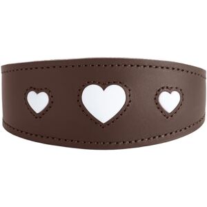 HUNTER Greyhound Collar Love, Colour: Brown/Black, Soft, Robust Cowhide Leather, Individually Sewn-in Hearts, Wider Shape, Padded, High, Made in Germany, Size 37 HUNTER Greyhound Collar Love, Colour: Brown/Black, Soft, Robust Cowhide Leather, Individually Sewn-in Hearts, Wider Shape, Padded, High, Made in Germany, Size 37