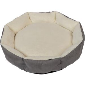 Danish Design Essentials Quilted Dog Bed, Silver Large 65x65x16cm Scalloped Pet Bed with Fur Lining, Machine Washable Danish Design Essentials Quilted Dog Bed, Silver Large 65x65x16cm Scalloped Pet Bed with Fur Lining, Machine Washable