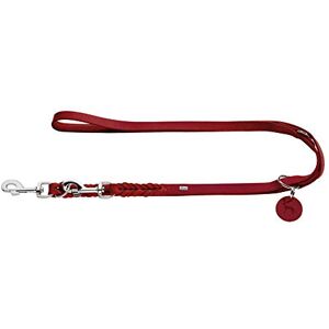 HUNTER Solid Education Adjustable Dog Lead Red Leather Braided Robust Soft Size 18/200 HUNTER Solid Education Adjustable Dog Lead Red Leather Braided Robust Soft Size 18/200