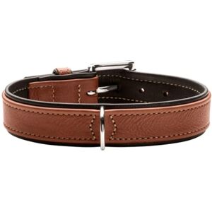HUNTER Canadian UP Dog Collar, Colour: Cognac/Black, Soft, Supple Leather, Classic, Fur Friendly, Sustainable, Made in Germany, Size: 60 HUNTER Canadian UP Dog Collar, Colour: Cognac/Black, Soft, Supple Leather, Classic, Fur Friendly, Sustainable, Made in Germany, Size: 60