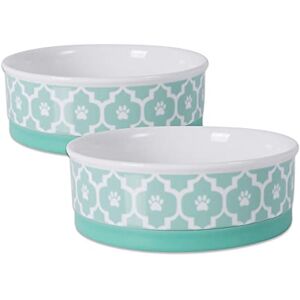 Bone Dry Lattice Collection Pet Bowl & Canister, Medium Set, 6x2", Aqua, 2 Piece Bone Dry Lattice Collection Pet Bowl & Canister, Medium Set, 6x2", Aqua, 2 Piece