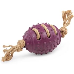 Petface Planet Nobbly Rubber Rugby Ball with Rope Dog Toy (Pack of 1) Petface Planet Nobbly Rubber Rugby Ball with Rope Dog Toy (Pack of 1)