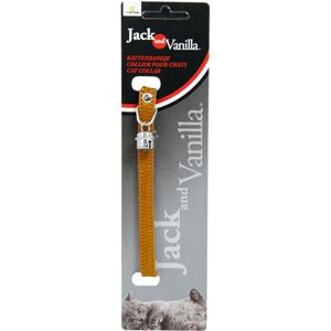 JACK AND VANILLA , Bold Leather Cat Collar, Stylish and Durable Design, Adjustable with Safety Buckle, Cognac, Size 10 mm x 30 cm, Leather Model JACK AND VANILLA , Bold Leather Cat Collar, Stylish and Durable Design, Adjustable with Safety Buckle, Cognac, Size 10 mm x 30 cm, Leather Model