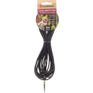 Flamingo Cat Training and tracking leash Caspar Black 5m 4mm Flamingo Cat Training and tracking leash Caspar Black 5m 4mm