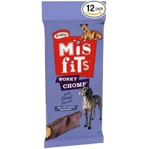 Misfits Wonky Chomp Dog Treats, with Beef – Pack of 12 (12 x 170 g) Misfits Wonky Chomp Dog Treats, with Beef – Pack of 12 (12 x 170 g)