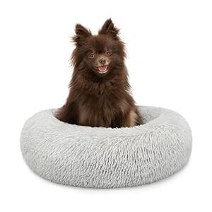lionto Donut bed for dogs and cats, fluffy round dog bed for small and large pets, Ø 40 cm, soft cat bed made of cuddly plush, dog cushion with extra thick filling, light grey lionto Donut bed for dogs and cats, fluffy round dog bed for small and large pets, Ø 40 cm, soft cat bed made of cuddly plush, dog cushion with extra thick filling, light grey
