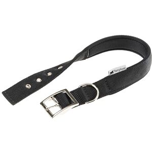 Ferplast Dog Collar Large Size Dog Collar in Padded Nylon Adjustable Metal Buckle, Neck Size 50-58 cm, Black Ferplast Dog Collar Large Size Dog Collar in Padded Nylon Adjustable Metal Buckle, Neck Size 50-58 cm, Black