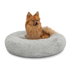lionto Donut bed for dogs and cats, fluffy round dog bed for small and large pets, Ø 60 cm, soft cat bed made of cuddly plush, dog cushion with extra thick filling, light grey lionto Donut bed for dogs and cats, fluffy round dog bed for small and large pets, Ø 60 cm, soft cat bed made of cuddly plush, dog cushion with extra thick filling, light grey