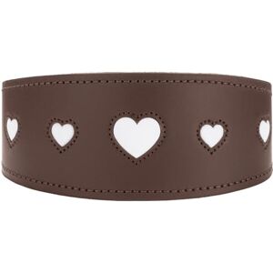 HUNTER Greyhound Collar Love, Colour: Brown/Black, Soft, Robust Cowhide Leather, Individually Sewn-in Hearts, Wider Shape, Padded, High, Made in Germany, Size 42 HUNTER Greyhound Collar Love, Colour: Brown/Black, Soft, Robust Cowhide Leather, Individually Sewn-in Hearts, Wider Shape, Padded, High, Made in Germany, Size 42