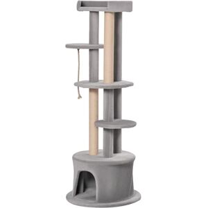 PawHut Cat Tree Kitten Tower w/ Scratching Post Condo Plush Perches Grey PawHut Cat Tree Kitten Tower w/ Scratching Post Condo Plush Perches Grey