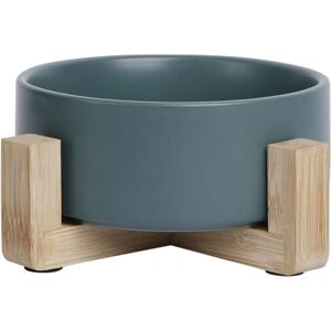 JACK AND VANILLA , Bon Appetit Eco Friendly Ceramic Pet Bowl with Bamboo Stand, 1800 ml Capacity, Stylish Design, Green, Ideal for Dogs and Cats, Bon Appetit Model JACK AND VANILLA , Bon Appetit Eco Friendly Ceramic Pet Bowl with Bamboo Stand, 1800 ml Capacity, Stylish Design, Green, Ideal for Dogs and Cats, Bon Appetit Model