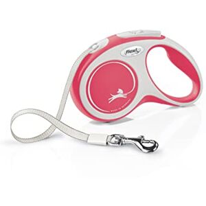 Flexi New Comfort Tape Grey & Red Small 5m Retractable Dog Leash/Lead for dogs up to 15kgs/33lbs Flexi New Comfort Tape Grey & Red Small 5m Retractable Dog Leash/Lead for dogs up to 15kgs/33lbs