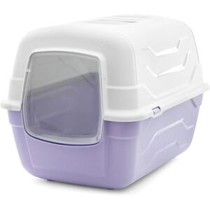 Record Closed Cat Litter Tray "To Go" with Filter and Scoop, Lilac 52 x 40 x 40 h cm Plastic Toilet Modern Design, Easy to Clean, Made in Italy Record Closed Cat Litter Tray "To Go" with Filter and Scoop, Lilac 52 x 40 x 40 h cm Plastic Toilet Modern Design, Easy to Clean, Made in Italy