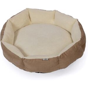 Danish Design Essentials Quilted Dog Bed, Beige Small 53x53x15cm Scalloped Pet Bed with Fur Lining, Machine Washable Danish Design Essentials Quilted Dog Bed, Beige Small 53x53x15cm Scalloped Pet Bed with Fur Lining, Machine Washable