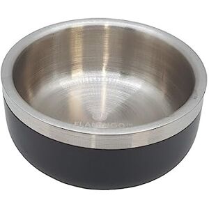 Flamingo FEEDING AND DRINKING BOWL LORA STAINLESS STEEL BLACK ROUND 400ML 12,5CM Flamingo FEEDING AND DRINKING BOWL LORA STAINLESS STEEL BLACK ROUND 400ML 12,5CM