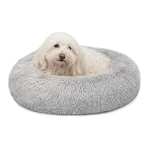 lionto Donut bed for dogs and cats, fluffy round dog bed for small and large pets, Ø 50 cm, soft cat bed made of cuddly plush, dog cushion with extra thick filling, light grey lionto Donut bed for dogs and cats, fluffy round dog bed for small and large pets, Ø 50 cm, soft cat bed made of cuddly plush, dog cushion with extra thick filling, light grey