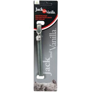 JACK AND VANILLA , Durable Fat Leather Cat Collar, Comfortable Fit, Safety Buckle, Elegant Style, Easy Care, 10mm x 30cm, Grey, Leather Model JACK AND VANILLA , Durable Fat Leather Cat Collar, Comfortable Fit, Safety Buckle, Elegant Style, Easy Care, 10mm x 30cm, Grey, Leather Model