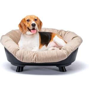 Ferplast Cat & Dog Bed with Cushion, Washable, Raised, Plastic, Breathable & Antislip, SOFA' THRONE 73 x 55 x h 32 cm, Black Ferplast Cat & Dog Bed with Cushion, Washable, Raised, Plastic, Breathable & Antislip, SOFA' THRONE 73 x 55 x h 32 cm, Black