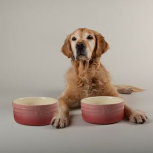 Scruffs Ombre 2pc Ceramic Dog Bowl Set Pink 19cm Scruffs Ombre 2pc Ceramic Dog Bowl Set Pink 19cm