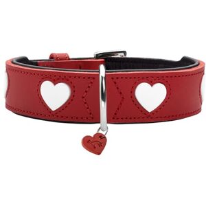 HUNTER Love Dog Collar Colour: Red/Black, Soft, Robust Cowhide Leather, Individually Sewn-in Hearts, Handmade, High, Particularly Soft, Made in Germany, Size 55 HUNTER Love Dog Collar Colour: Red/Black, Soft, Robust Cowhide Leather, Individually Sewn-in Hearts, Handmade, High, Particularly Soft, Made in Germany, Size 55