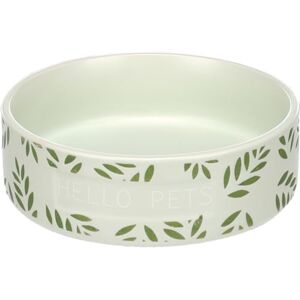 Flamingo FEEDING AND DRINKING BOWL RABBIT LEAFS ROUND GREEN 13x4CM 330ML Flamingo FEEDING AND DRINKING BOWL RABBIT LEAFS ROUND GREEN 13x4CM 330ML
