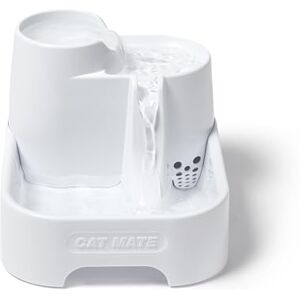 Cat Mate Multi-Level Pet Water Fountain (335) For Cats & Small Dogs, Quiet and Hygienic Drinking Fountain, 2 Litre Capacity, White Cat Mate Multi-Level Pet Water Fountain (335) For Cats & Small Dogs, Quiet and Hygienic Drinking Fountain, 2 Litre Capacity, White