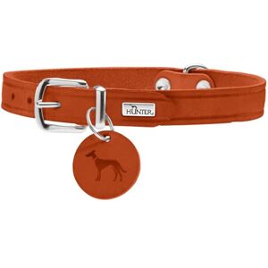 HUNTER Aalborg Dog Collar, Colour: Orange, Robust and Durable Leather, Strong Greasing, Ideal for Dog Sports and Everyday Life, with Leather Pendant, Made in Germany, Size: 52 HUNTER Aalborg Dog Collar, Colour: Orange, Robust and Durable Leather, Strong Greasing, Ideal for Dog Sports and Everyday Life, with Leather Pendant, Made in Germany, Size: 52