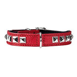 HUNTER Rocky Petit Nickel Collar, 30/23 x 27 cm, Small, Nappa Red/Black HUNTER Rocky Petit Nickel Collar, 30/23 x 27 cm, Small, Nappa Red/Black